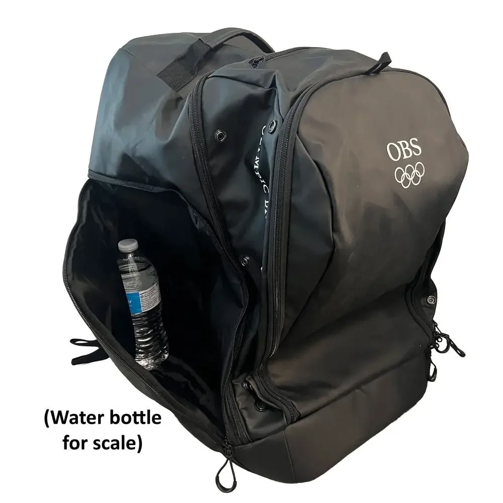 Authentic PyeongChang 2018 Winter Olympics OBS Crew Black Backpack ~40L Large - Picture 6 of 16